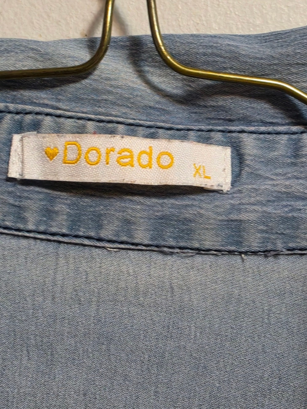 Dorado Light Wash Denim Shirt with Floral Embroidery - Picture 6 of 9